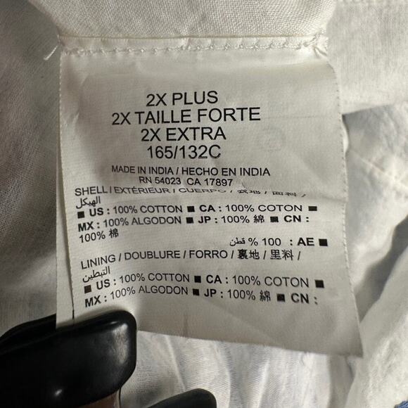 Seersucker Blue White Chevron Striped Strapless Smocked Mini Dress Size 2X Plus - Picture 9 of 13